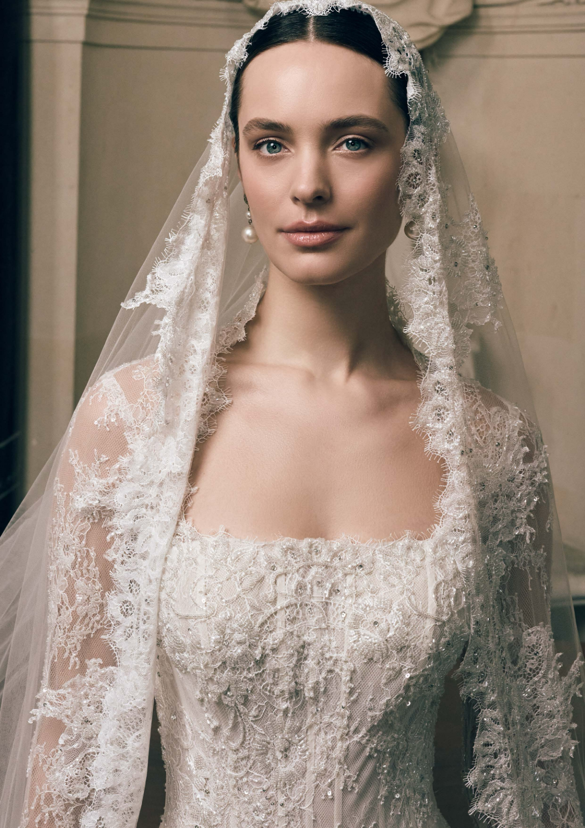 Bride wearing a classic wedding dress